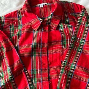 Red Plaid Button Up